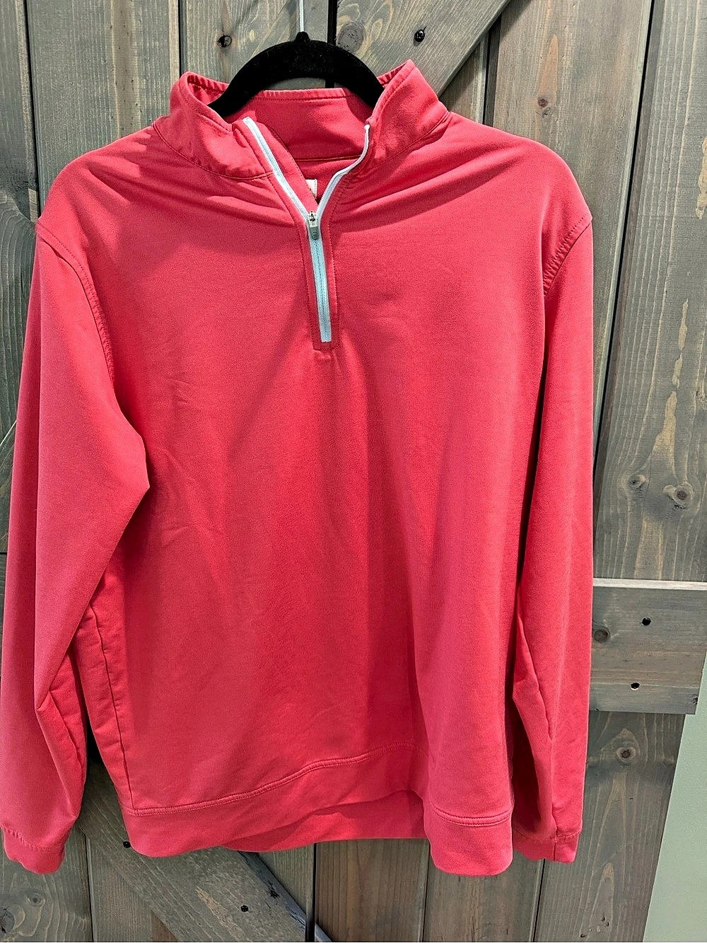 Peter Millar Coral Pink Quarter-Zip Golf Pullover Medium